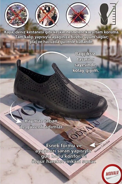 KOSSH Unisex Şeffaf Deniz Ayakkabısı - Kaymaz Taban Plaj ve Havuz Sandaleti